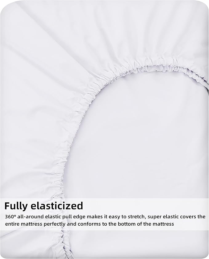 HBHLFZ Twin XL Fitted Sheet Only, Soft Breathable Bottom Sheet - Image 5