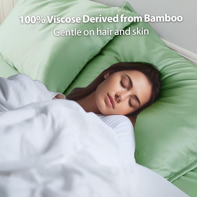 4 Pack Cooling Pillow Cases, Viscose Derived from Bamboo Pillow Protectors King - Image 4