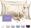 100% Silk Pillow Cases 2 Pack Queen Size Mulberry Silk Pillowcase Set of 2 by WLOSJ