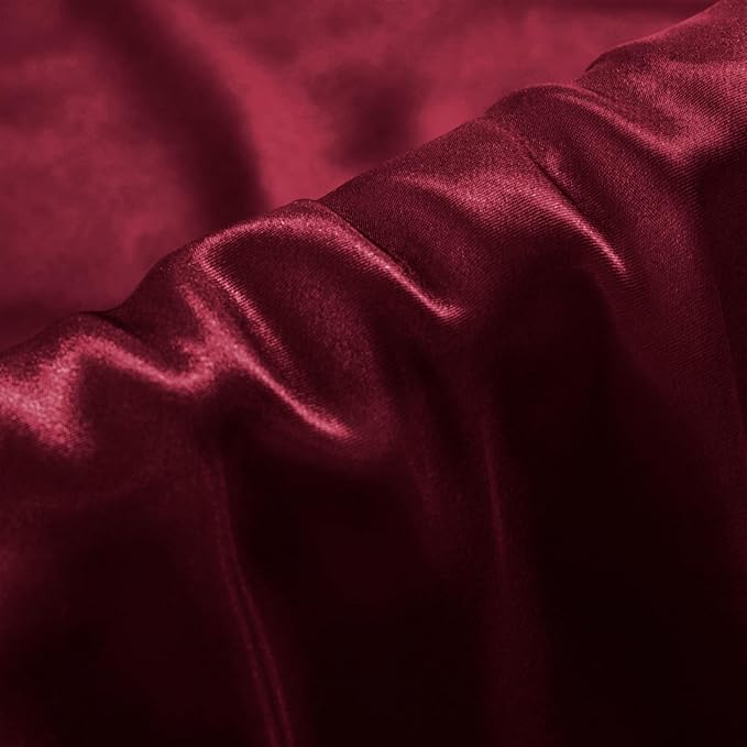 Aormenzy Satin Body Pillow Cover Set of 2, 20x54 Inches Burgundy Body Pillow - Image 2