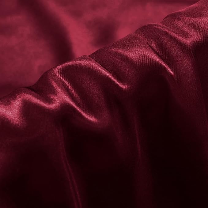 Aormenzy Satin Pillow Cases for Women Standard Size Set of 2, Burgundy Satin - Image 2