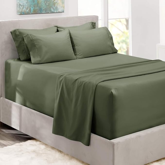 Hearth & Harbor Bed Sheets, Luxury Soft 6 Piece Bed Sheet Set Extra Deep Pocket by HearthHarbor
