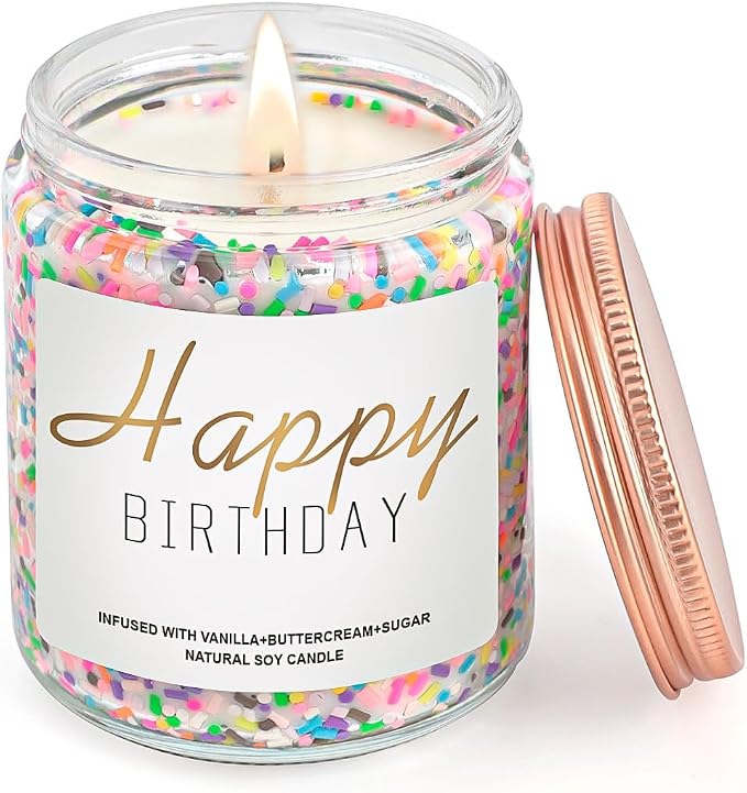 Candles for Birthday, Vanilla Cream Scented Candle 7OZ, Happy Birthday Candle - Image 6
