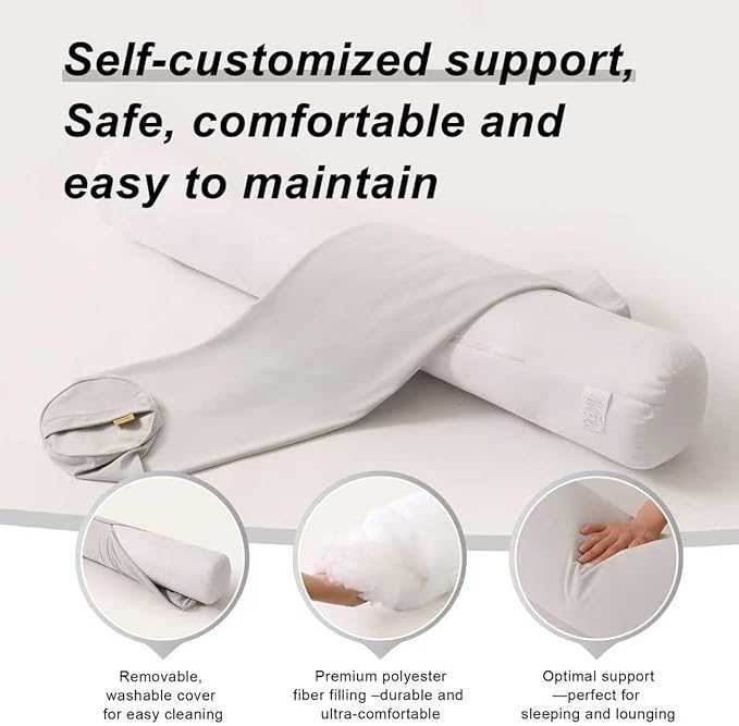 Body Pillow for Adults, Long Round Pillow, Big Cylindrical Pillow, Large Full - Image 4
