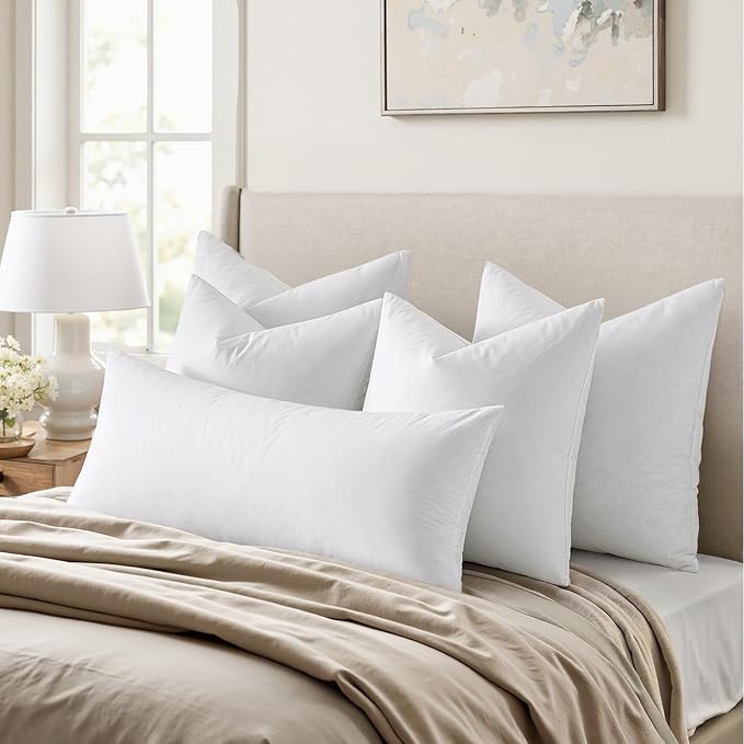 MIULEE Feather Pillow Insert 30x30, Decorative Down Feather Fluffy Throw Pillow - Image 3