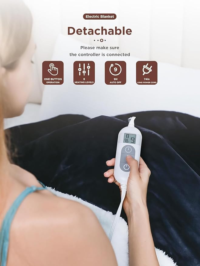 Heated Blanket, Soft Flannel Heated Throw Blanket, Fast Heating Electric Throw - Image 2