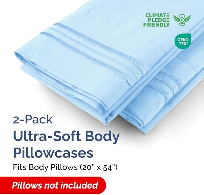 Body Pillowcases Set of 2-20x54 Long Body Pillow Case - Image 2