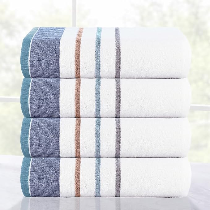 CASA COPENHAGEN White Bay 4Pcs 100% Egyptian Cotton Designer Hand Towels Gift - Image 3