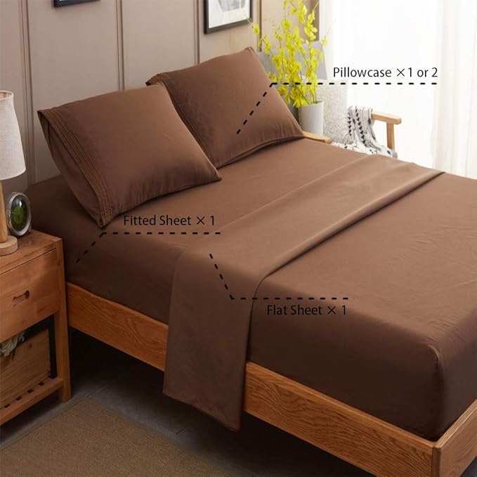 SONORO KATE Sheets Super Soft Microfiber 1800 Thread Count 16 Inch Deep Pocket - Image 2