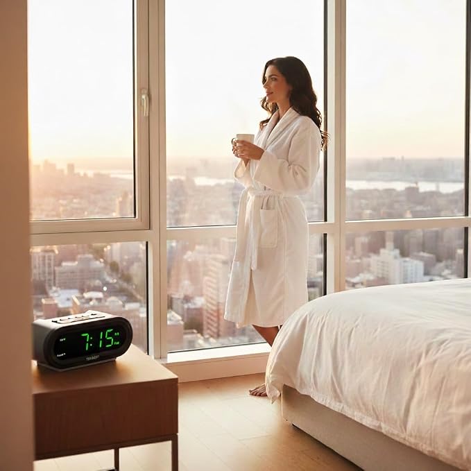Sharp AccuSet Automatic Smart Alarm Clock – Self-Setting Digital Clock - Image 7