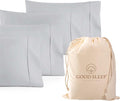 1000 TC Light Gray King Pillowcases Set of 4 100% Egyptian Cotton Pillow Cases by GoodSleepBedding