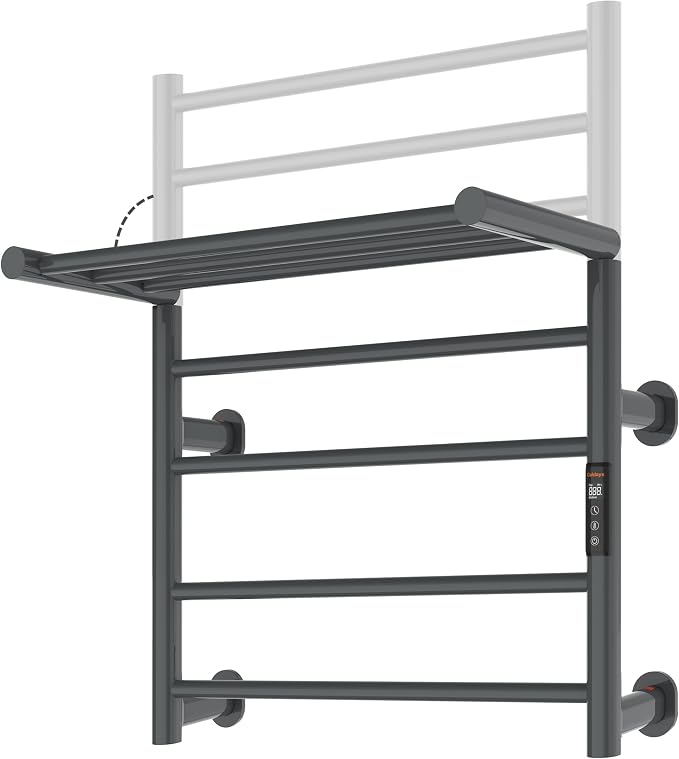 Foldable Heated Towel Rack, Dual-Zone Electric Towel Warmer Rack by Caldayx