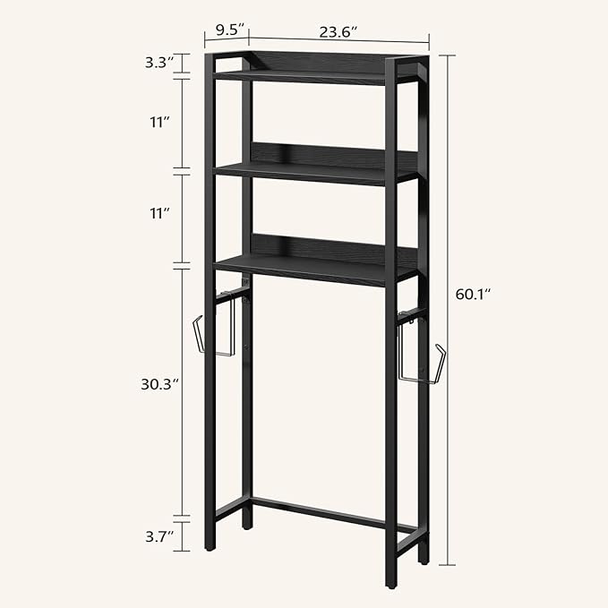MAHANCRIS Over The Toilet Storage Rack, 3 Tier Bathroom Organizer Over Toilet - Image 2