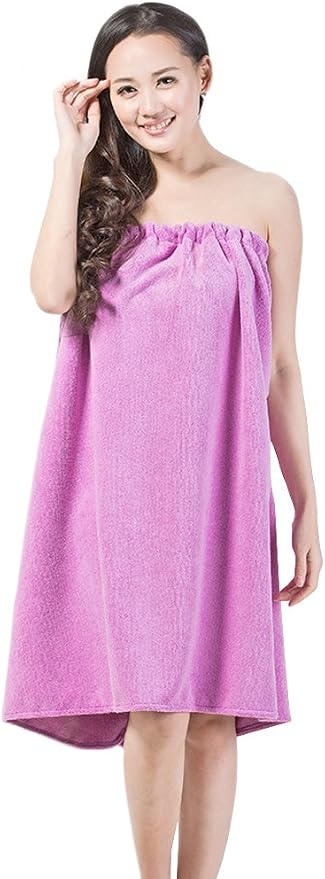 FakeFace Women Absorbent Microfiber Bath Towel Body Wrap Set Gym Spa Robe Dry - Image 4
