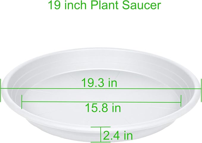 2 Pack of 19 inch Plant Saucer, Large Plant Tray, Heavy Sturdy Plant Drainage - Image 2