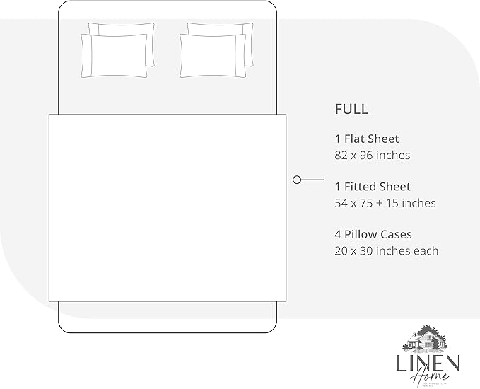 Linen Home 100% Cotton Percale Sheet Set, Full Size, Baby Blue, Deep Pocket - Image 6
