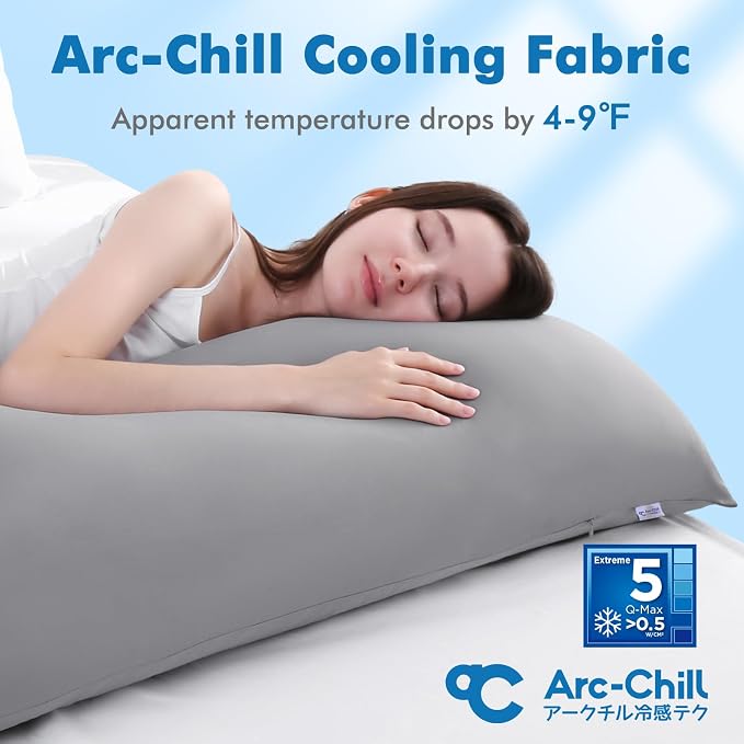 Avolare Cooling Body Pillow Cases 1 Pack, Arc-Chill 3.0 Cooling Body Pillow - Image 2