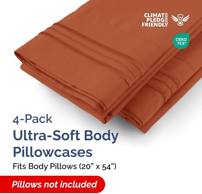 Body Pillowcases Set of 4-20x54 Long Body Pillow Case - Image 2