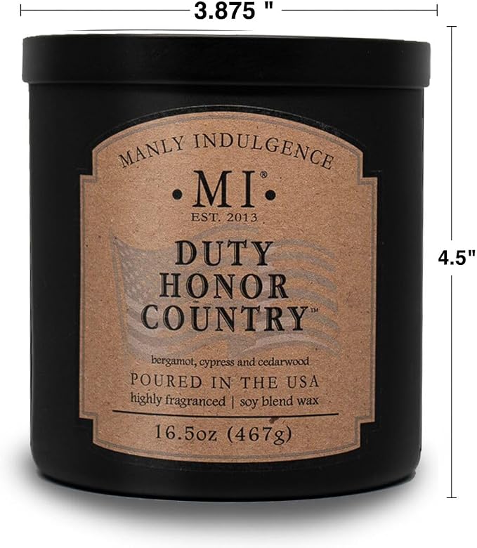Manly Indulgence Duty Honor Country Scented Jar Candle, 2 Wick, 16.5 oz Premium - Image 4