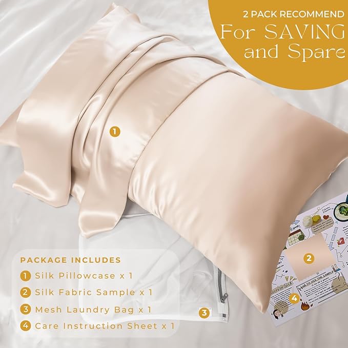 PROMEED 100% Mulberry Silk Pillowcase King - Image 6