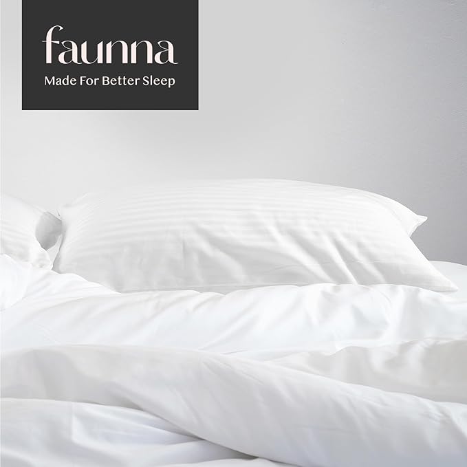 FAUNNA 600TC 100% Cotton Pillow Protectors, King Size, 4 Pack, Oeko-TEX - Image 6