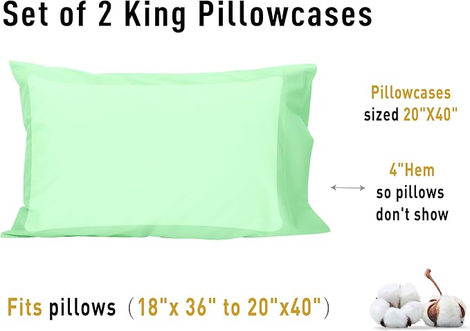 Sunflower King Pillowcases Set of 2, 100% Cotton King Size Pillow Cases 2 - Image 8