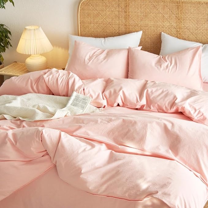 Wake In Cloud - Cotton Duvet Cover Set, Queen Size, 100% Washed Cotton - Image 5