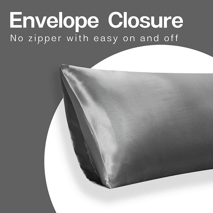 MR&HM Satin Body Pillow Cover, Soft and Breathable Body Pillow Case - Image 7