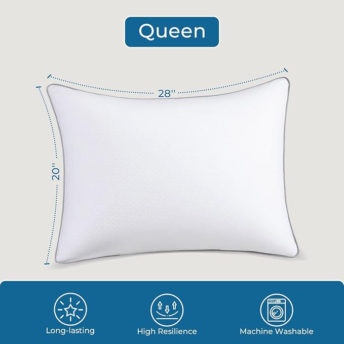 Sasttie Pillows Queen Size Set of 4, Bed Pillows - Image 2
