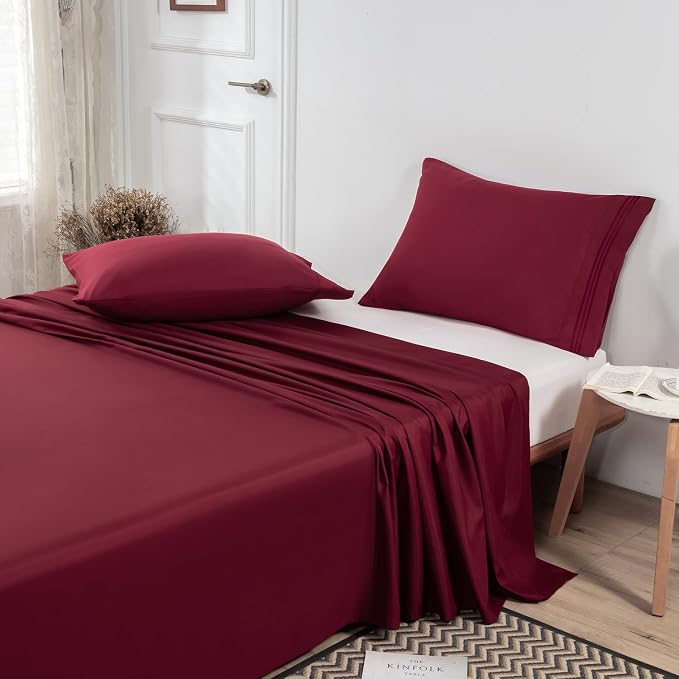 Lirex 2-Pack Queen Size Flat Sheet Set, Ultra-Soft Brushed 1800 Microfiber - Image 4