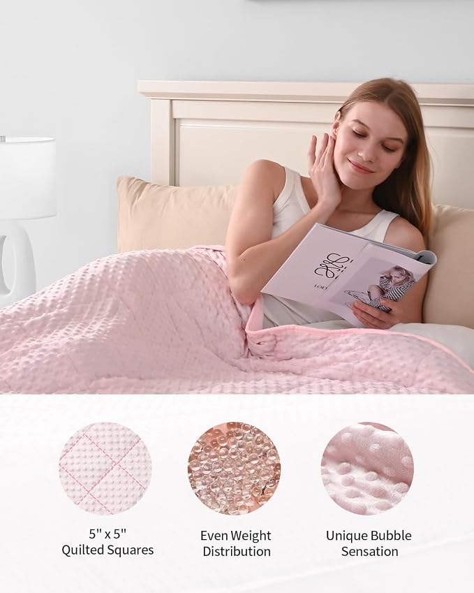 Mr. Sandman Weighted Blanket for Adults, Minky Dots Heavy Blanket for Woman - Image 4