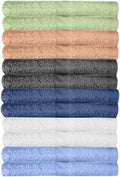 KAHAF COLLECTION 12 Pack Washcloths | Multicolour 100% Cotton Extra Absorbent by KAHAF+COLLECTION