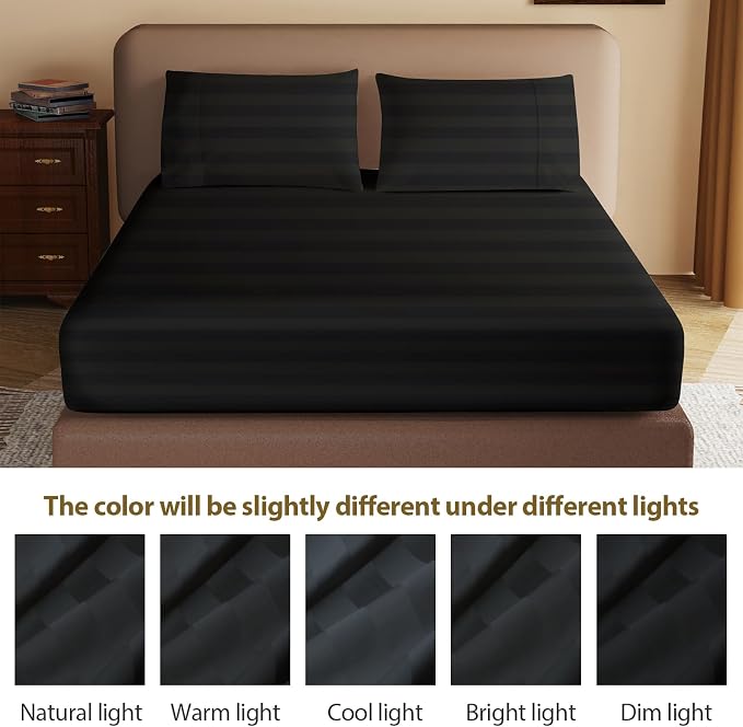 100% Egyptian Cotton Fitted Sheet Twin Size, 600 Thread Count, Single Fitted - Image 9