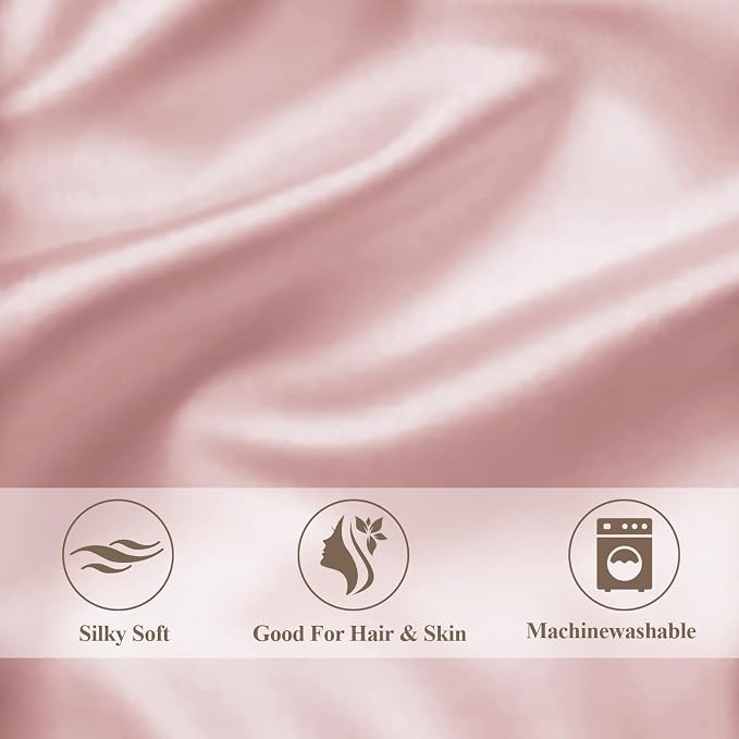 King Satin Pillowcase for Hair 2pc, Similar to Silk Pillow Cases, Easier Care - Image 5