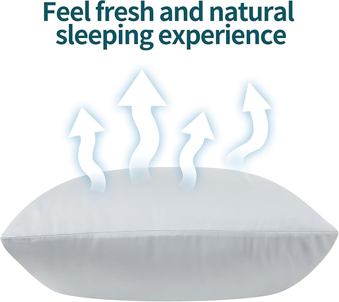 4-Pack Bamboo Viscose Zippered Pillow Cases King Size, 400 Thread Count Cooling - Image 7