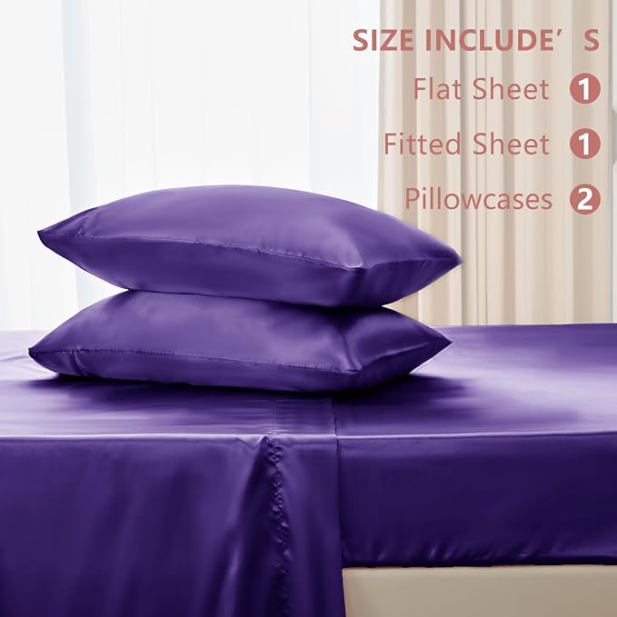 CozyLux Satin Sheets King Size Sheet Set - Image 6
