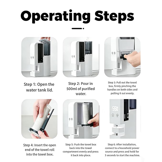 5s Fast Hot Towel Dispenser, 55°C Constant Temp, 500ml Tank, Auto-Dry & Safe - Image 4