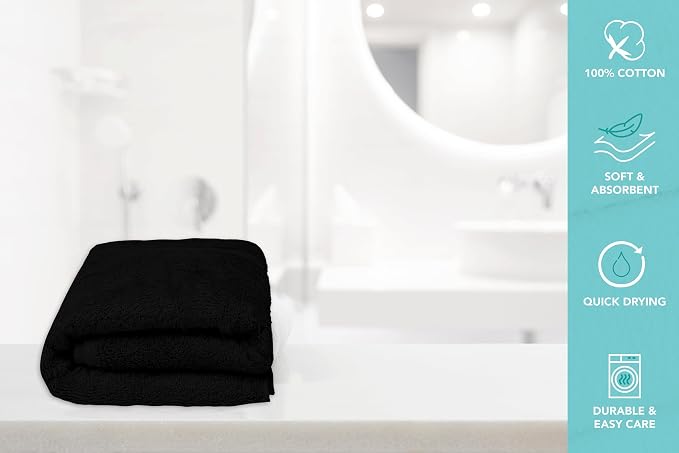 Bulk Large Bath Towels Set of 12 – 100% Cotton Terry – 24" x 50" – Quick Dry - Image 6