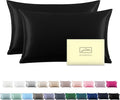 Silk Pillow Cases 2 Pack Soft Breathable and Sliky King Size Pillow Cases Set by Suatien