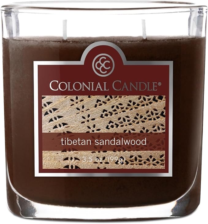 Colonial Candle Tibetan Sandalwood Scented Jar Candle, 2 Wick, 3.5 oz, Mottled by ColonialCandle