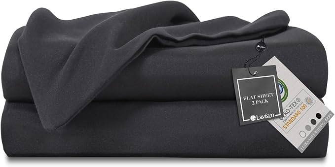 Lavisun King Flat Sheets 2 Pack, Hotel Quality Flat Bed Sheets, Brushed by Lavisun