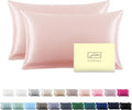 Silk Pillow Cases 2 Pack Soft Breathable and Sliky King Size Pillow Cases Set by Suatien