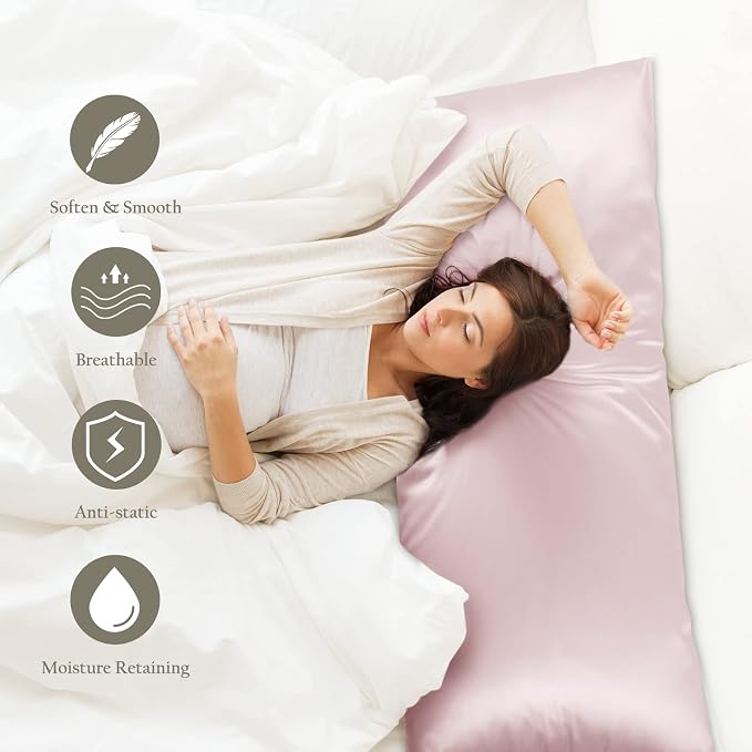 OLESILK Silk Body Pillowcase 20x54 Zippered: 100% Mulberry Silk - Image 4