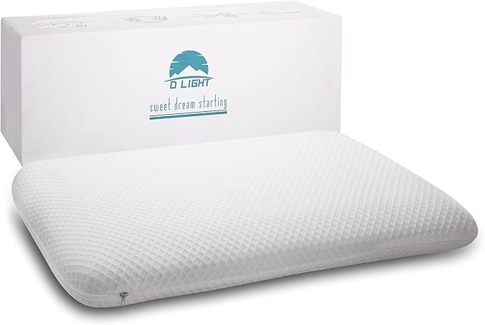 DLIGHT BD Slim 3.2" Stomach Sleeping Memory Foam Pillow-Thin, Soft Yet by DLIGHT+BD