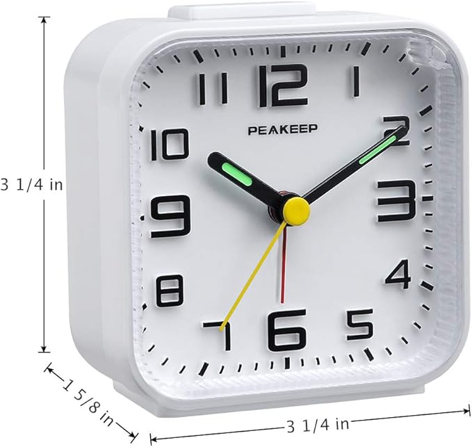 Peakeep 3D Numbers No Tick-Tock Analog Alarm Clock - Image 7