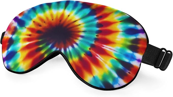 Rainbow Color Eye Mask Sleeping Mask Tie Dye Swirl Sleep Masks Silky Soft Eye by Unknown