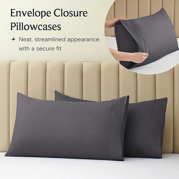 LuxClub 4 PC Queen Sheet Set, Sheets Queen Size, Deep Pockets 18" Wrinkle Free - Image 7