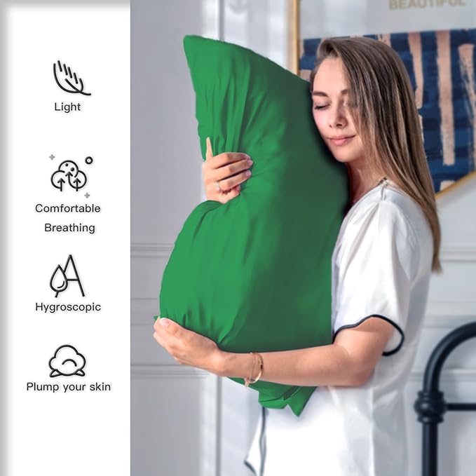 Silk Pillow Cases 2 Pack, Soft Breathable and Sliky Queen Size Pillow Cases Set - Image 3
