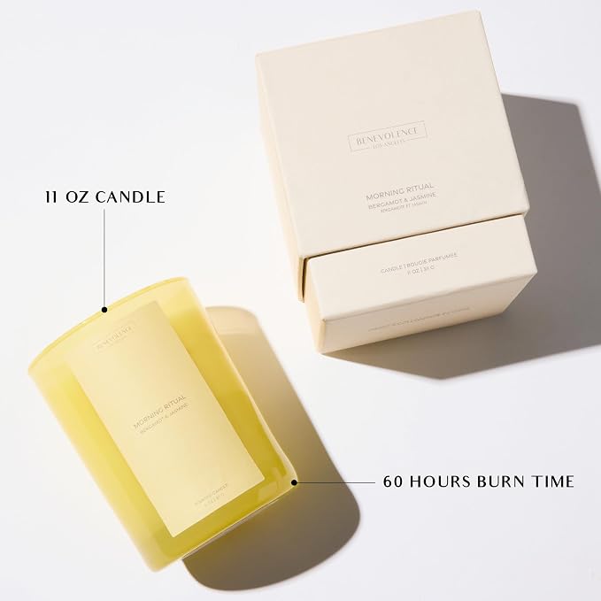 Bergamot & Jasmine Scented Candle | 11oz, 60 Hour Burn | Natural Soy Wax - Image 3