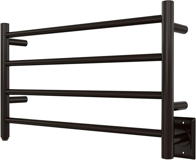 HEATGENE Towel Warmer 4 Bar Towel Dryer Wall-Mounted Plug-in Bath Towel Heater by HEATGENE